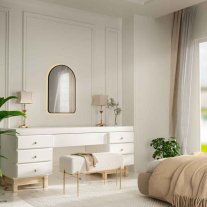 Oglindă baie cu LED și dezaburire Fluminia Gaudi Black, 50 x 100 cm, lumină ambientală, ramă aluminiu negru